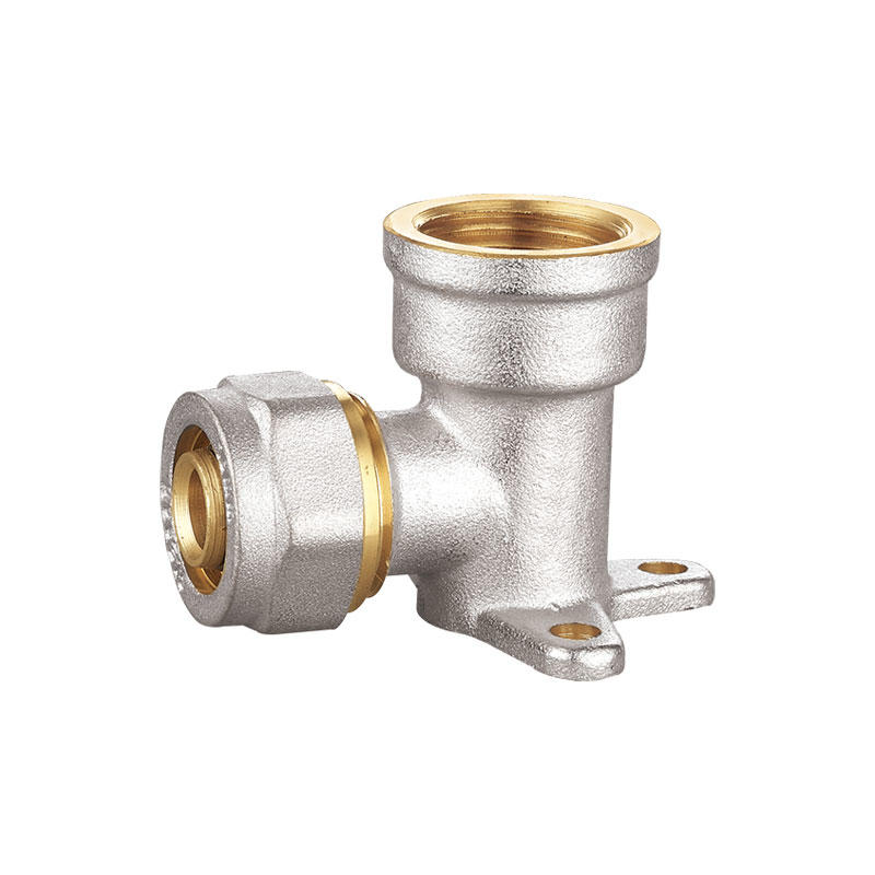 Brass wall mount compression elbow pipe fitting AMT-1211