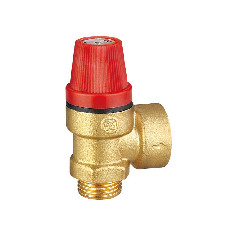 Brass safety valve with three sizes brass colour surface  AMT-3007