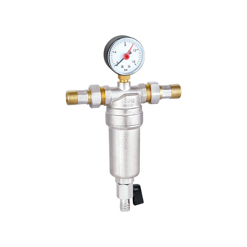 Brass bottle water Filter with manometer for cold water AMT-3021