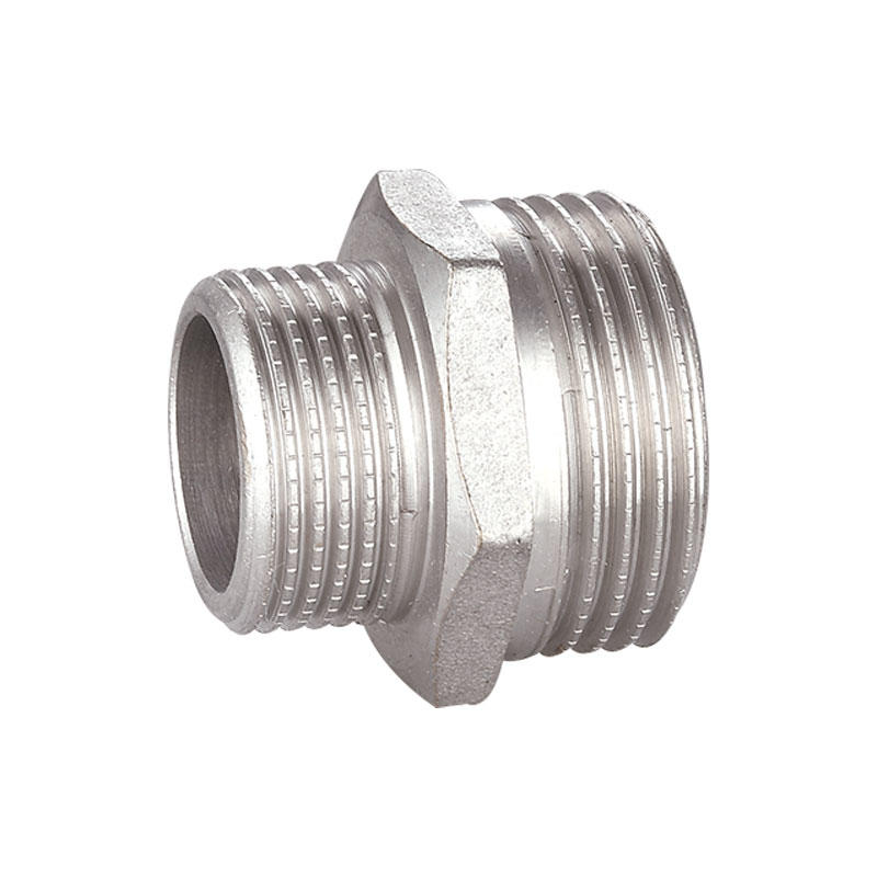 Chrome plated hex nipple coupling brass fitting AMT-9007