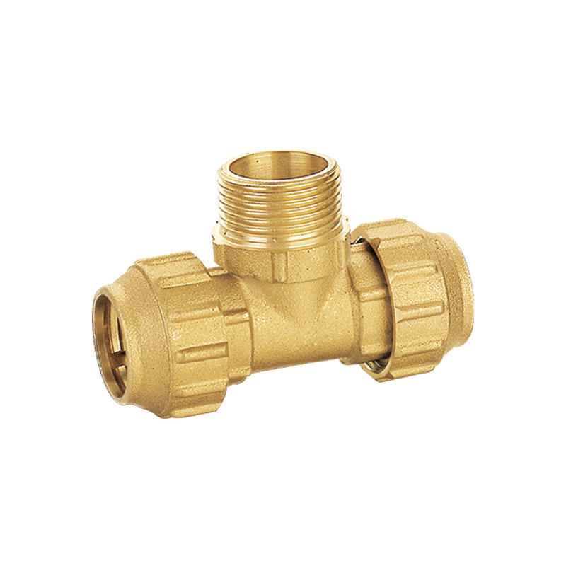 Brass push fitting female equal tee fitting AMT-1609